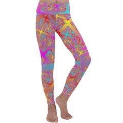 Geometric Abstract Colorful Kids  Lightweight Velour Classic Yoga Leggings by Pakjumat