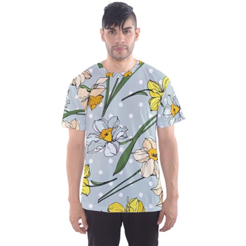 Narcissus Floral Botanical Flowers Men s Sport Mesh T-shirt by Pakjumat