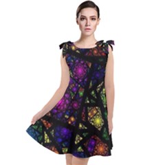 Stained Glass Crystal Art Tie Up Tunic Dress by Pakjumat