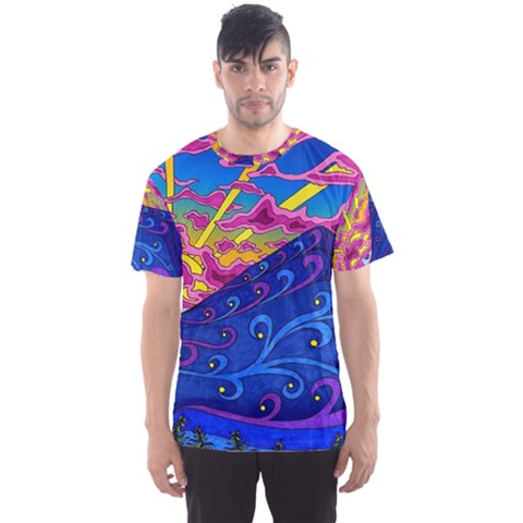 Abstract Paisley Art Pattern Design Fabric Floral Decoration Men s Sport Mesh T-shirt by Pakjumat