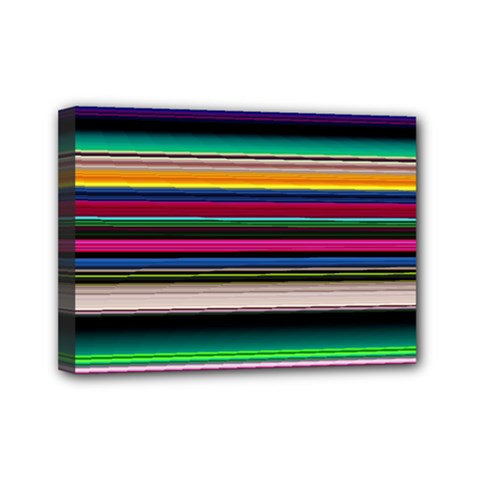 Horizontal Lines Colorful Mini Canvas 7  X 5  (stretched) by Pakjumat