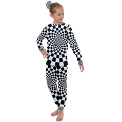 Geomtric Pattern Illusion Shapes Kids  Long Sleeve Set  by Pakjumat