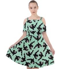 Orca Killer Whale Fish Cut Out Shoulders Chiffon Dress by Pakjumat