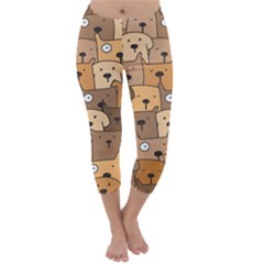 Cute Dog Seamless Pattern Background Capri Winter Leggings  by Pakjumat