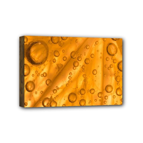 Lime Water Bubbles Macro Light Detail Background Mini Canvas 6  X 4  (stretched) by Pakjumat