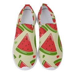 Cute Watermelon Seamless Pattern Women s Slip On Sneakers by Pakjumat