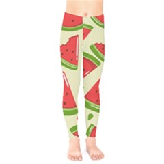 Cute Watermelon Seamless Pattern Kids  Classic Winter Leggings by Pakjumat