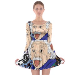 Albert Einstein Physicist Long Sleeve Skater Dress by Maspions