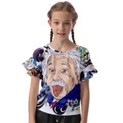 Albert Einstein Physicist Kids  Cut Out Flutter Sleeves by Maspions