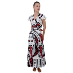 Krampus Flutter Sleeve Maxi Dress by Maspions