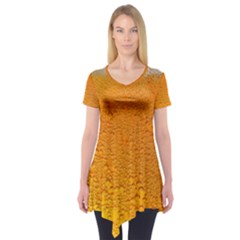 Beer Bubbles Pattern Short Sleeve Tunic  by Maspions