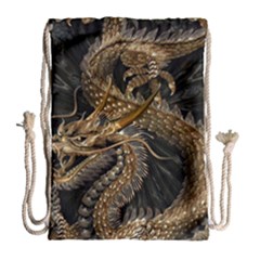 Fantasy Dragon Pentagram Drawstring Bag (large) by Maspions
