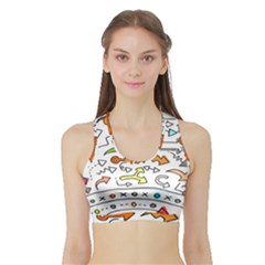 Desktop Pattern Art Graphic Design Sports Bra With Border by Hannah976