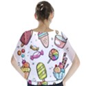 Doodle Cartoon Drawn Cone Food Batwing Chiffon Blouse View2