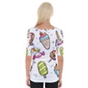 Doodle Cartoon Drawn Cone Food Wide Neckline T-Shirt View2