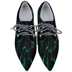 Green Pattern Background Abstract Pointed Oxford Shoes by Hannah976