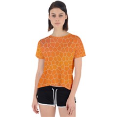 Orange Mosaic Structure Background Open Back Sport T-shirt by Hannah976