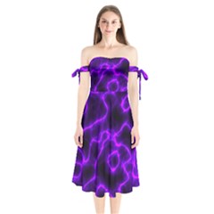 Purple Pattern Background Structure Shoulder Tie Bardot Midi Dress by Hannah976