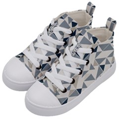 Geometric Triangle Modern Mosaic Kids  Mid-top Canvas Sneakers by Hannah976