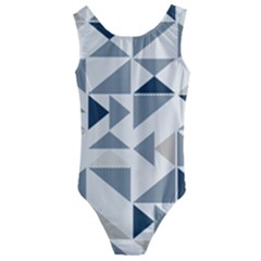 Geometric Triangle Modern Mosaic Kids  Cut-out Back One Piece Swimsuit by Hannah976