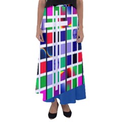 Color Graffiti Pattern Geometric Flared Maxi Skirt by Hannah976