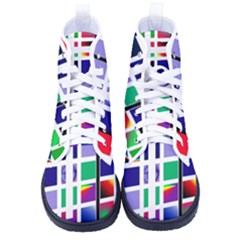 Color Graffiti Pattern Geometric Men s High-top Canvas Sneakers by Hannah976