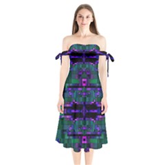 Abstract Pattern Desktop Wallpaper Shoulder Tie Bardot Midi Dress by Hannah976