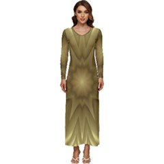 Seamless Pattern Green Garden Long Sleeve Longline Maxi Dress by Hannah976