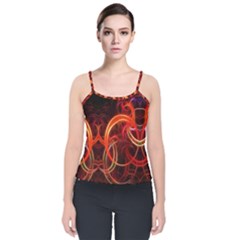 Background Fractal Abstract Velvet Spaghetti Strap Top by Hannah976