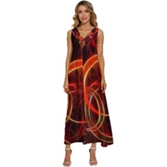 Background Fractal Abstract V-neck Sleeveless Loose Fit Overalls by Hannah976