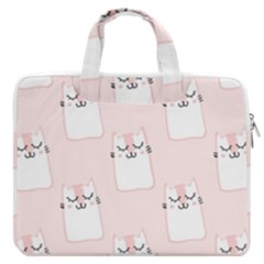 Pattern Pink Cute Sweet Fur Cats Macbook Pro 13  Double Pocket Laptop Bag by Sarkoni