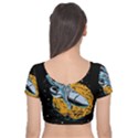 Astronaut Planet Space Science Velvet Short Sleeve Crop Top  View2