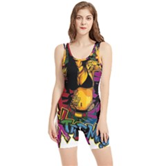 Xtreme Skateboard Graffiti Women s Wrestling Singlet by Sarkoni