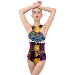 Xtreme Skateboard Graffiti Cross Front Low Back Swimsuit by Sarkoni