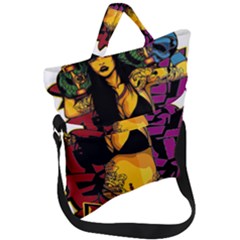 Xtreme Skateboard Graffiti Fold Over Handle Tote Bag by Sarkoni