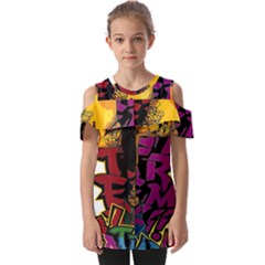 Xtreme Skateboard Graffiti Fold Over Open Sleeve Top by Sarkoni