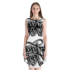 Hip Hop Music Drawing Art Graffiti Sleeveless Chiffon Dress   by Sarkoni