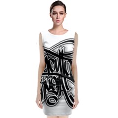 Hip Hop Music Drawing Art Graffiti Sleeveless Velvet Midi Dress by Sarkoni