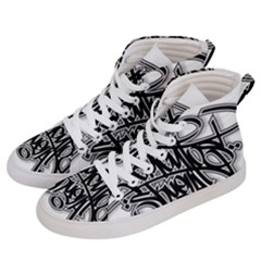 Hip Hop Music Drawing Art Graffiti Men s Hi-top Skate Sneakers by Sarkoni