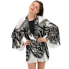 Hip Hop Music Drawing Art Graffiti Long Sleeve Kimono by Sarkoni