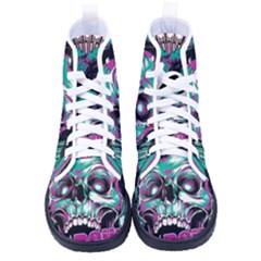 Anarchy Skull And Birds Men s High-top Canvas Sneakers by Sarkoni