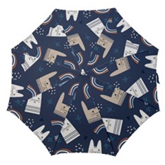 Colorful Cute Cats Seamless Pattern Straight Umbrellas by Bedest