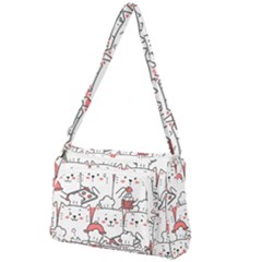 Cute Cat Chef Cooking Seamless Pattern Cartoon Front Pocket Crossbody Bag by Bedest