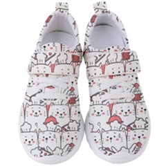 Cute Cat Chef Cooking Seamless Pattern Cartoon Women s Velcro Strap Shoes by Bedest