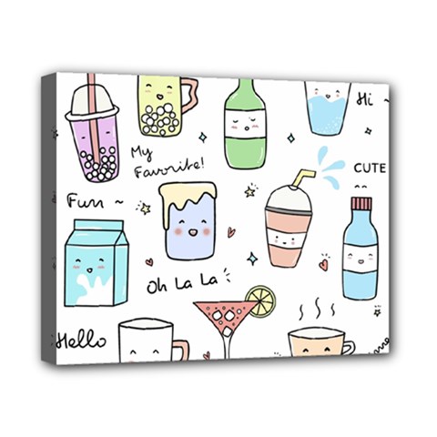 Drinks Cocktails Doodles Coffee Canvas 10  X 8  (stretched) by Apen