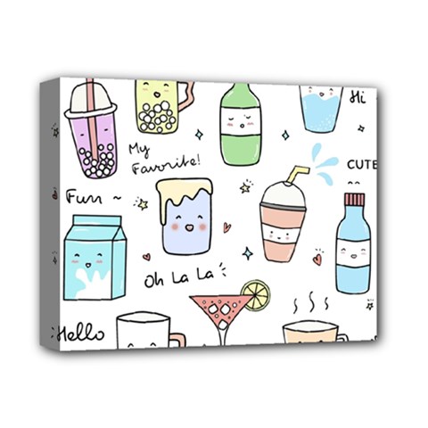 Drinks Cocktails Doodles Coffee Deluxe Canvas 14  X 11  (stretched) by Apen