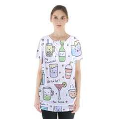 Drinks Cocktails Doodles Coffee Skirt Hem Sports Top by Apen