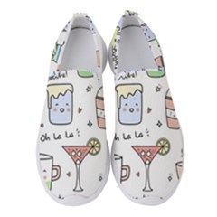 Drinks Cocktails Doodles Coffee Women s Slip On Sneakers by Apen