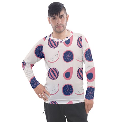 Fruits Halves Pattern Design Men s Pique Long Sleeve T-shirt by Apen