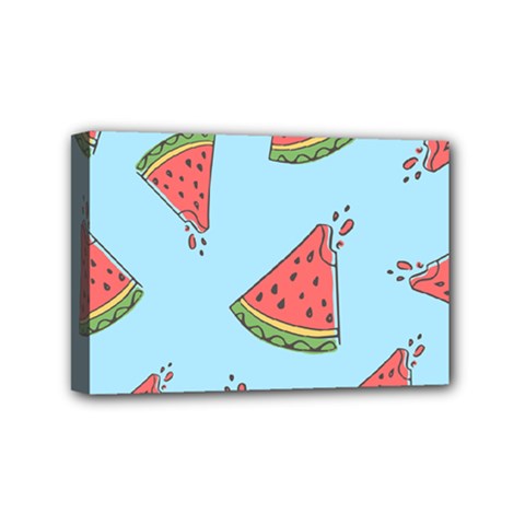 Watermelon Fruit Pattern Tropical Mini Canvas 6  X 4  (stretched) by Apen